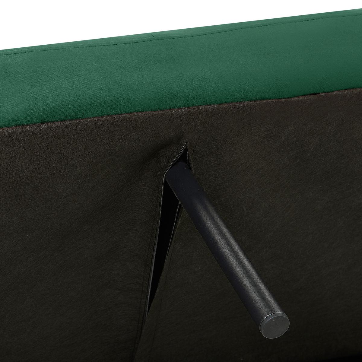 3-SITZER-SCHLAFSOFA Samtstoff Smaragdgrün Vimmerby - Smaragdgrün, Textil (212/90/80cm) - Beliani