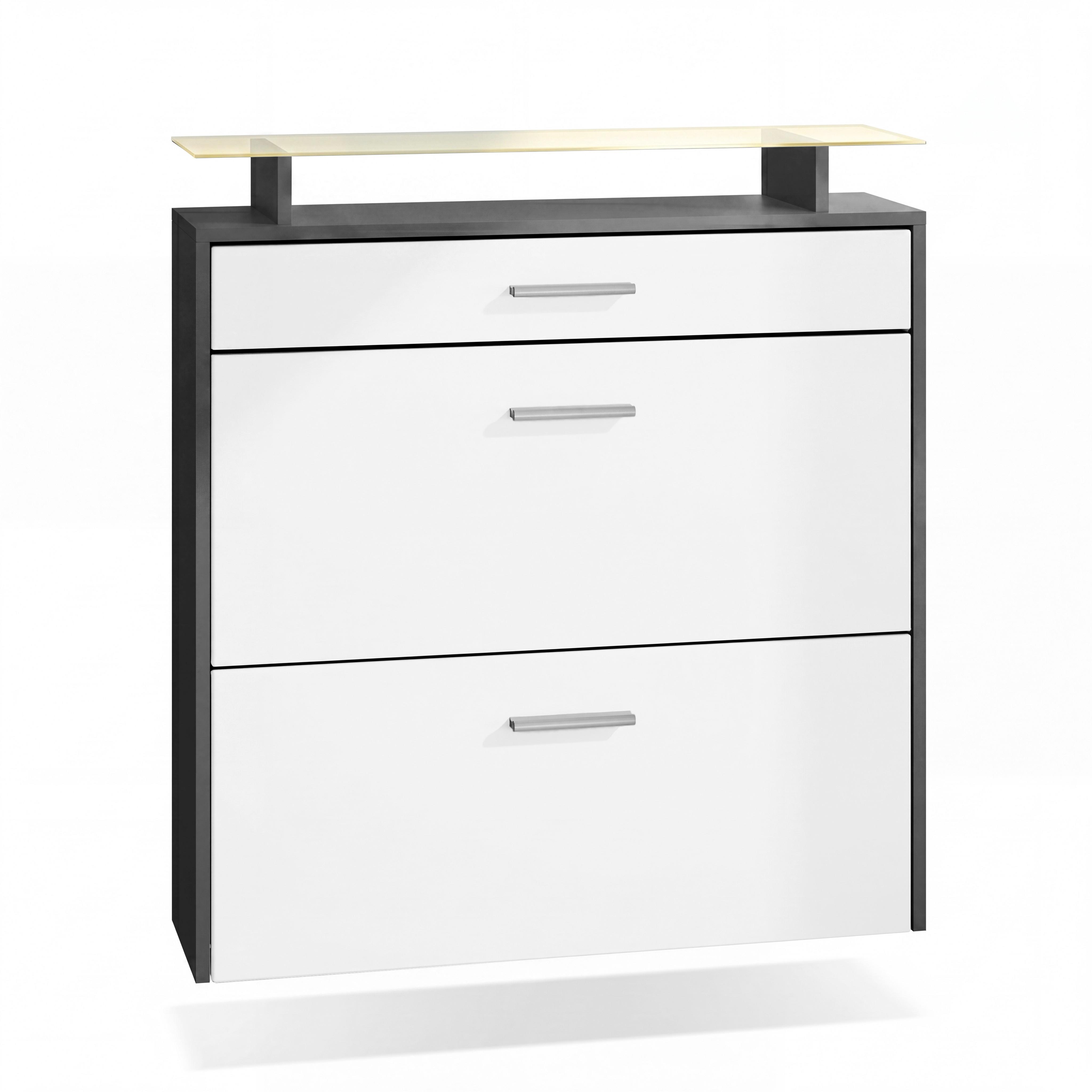 SCHUHSCHRANK Malea Fronten in Weiß matt - Weiß, Holzwerkstoff (89/96/23cm) - Vladon