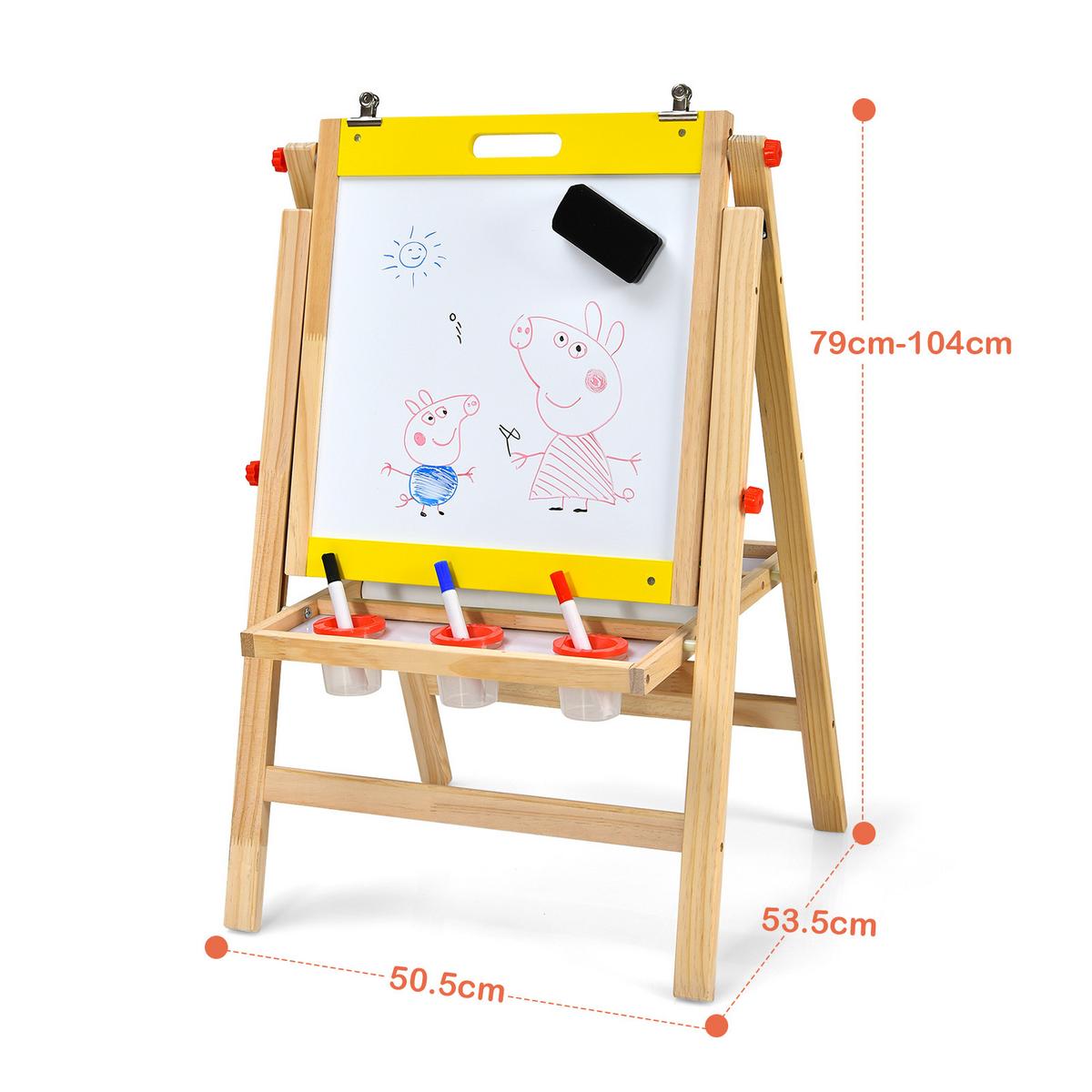KINDERSTAFFELEI Gelb - Gelb, Holz (53.5/104/50.5cm) - COSTWAY