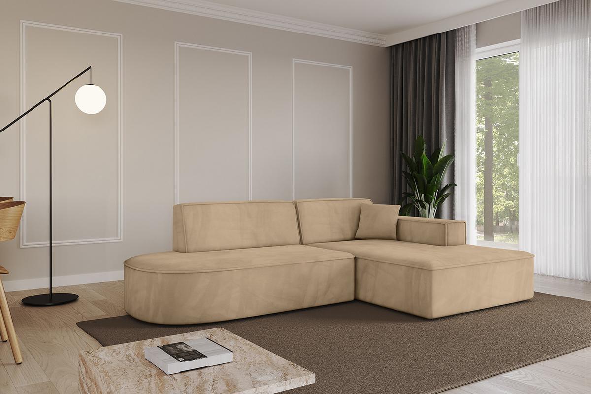 ECKSOFA Ottomane Rechts IREA-L1-v4 - 234x171x79 cm Beige - Beige, Holzwerkstoff/Textil (171/234cm) - ALTDECOR