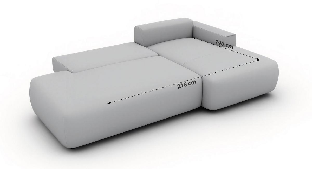 ECKSOFA TAREN L Dunkelgrau Velvet - Rechts - Dunkelgrau/Schwarz, Kunststoff/Textil - MKS