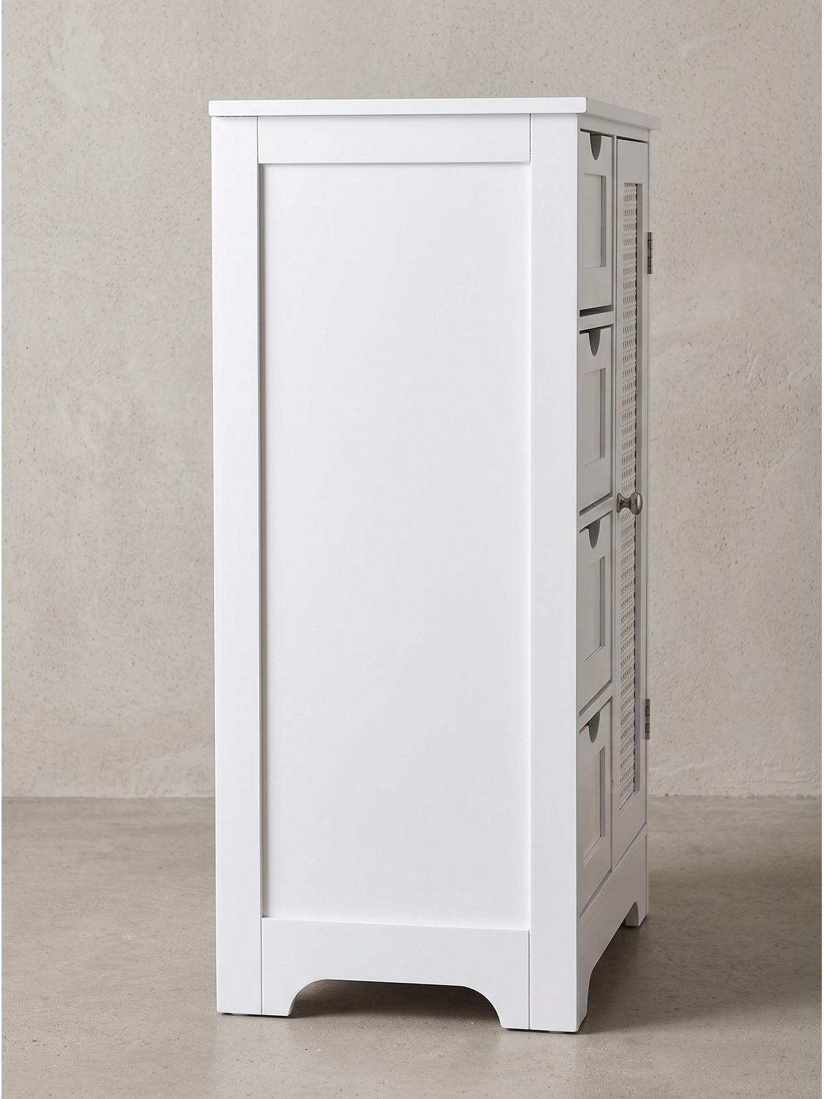 BADSCHRANK ADOUR, MDF, mit Stauraum, Weiß, 55 x 30 x 80 cm - Weiß, Holzwerkstoff/Metall (55/80/30cm) - KADIMA DESIGN