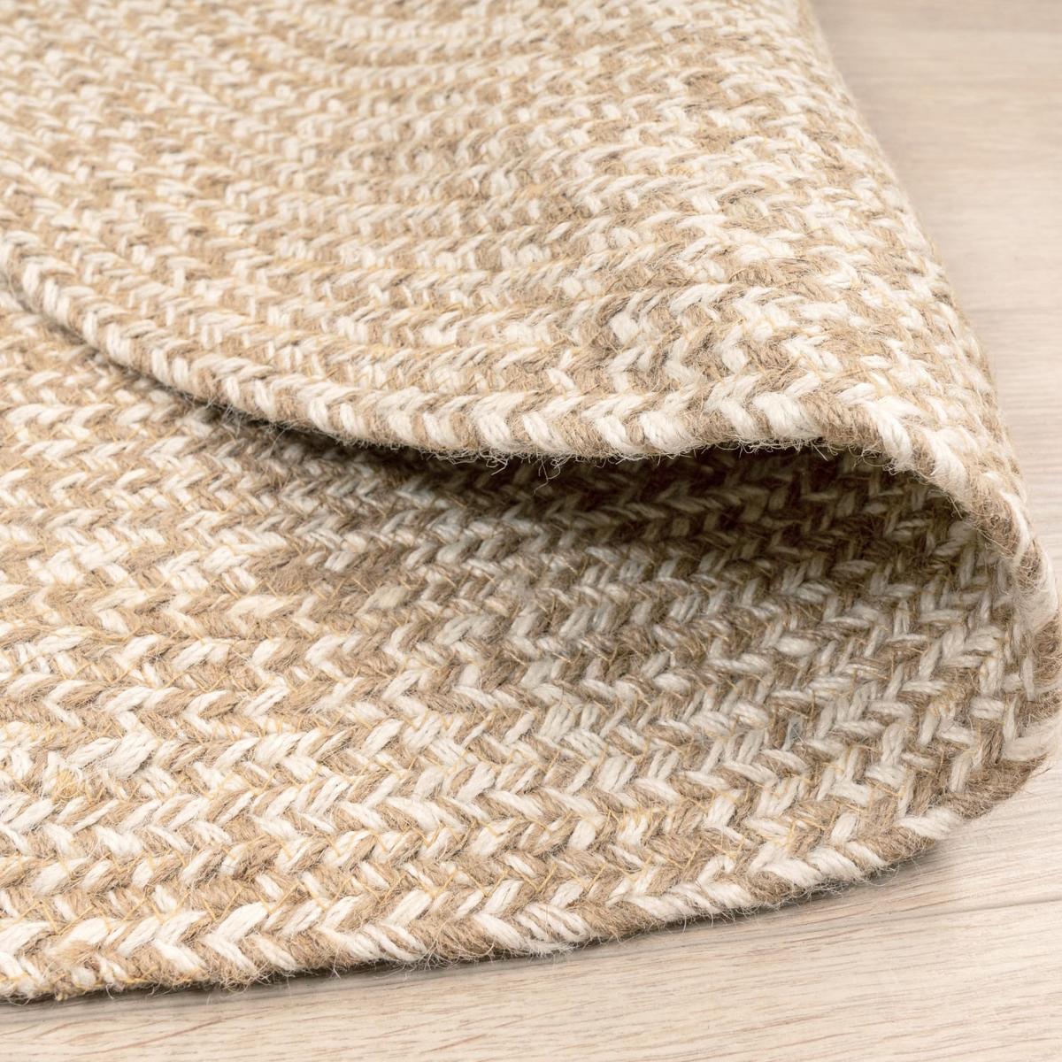 FLACHWEBETEPPICH Cutout Beige Ø 100 cm - Beige, Naturmaterialien (100/100cm) - TT Home
