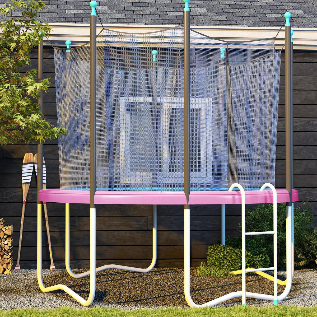 TRAMPOLIN Randabdeckung Kunststoff, PE Rosa - Rosa, Kunststoff (366/366cm) - SPORTNOW