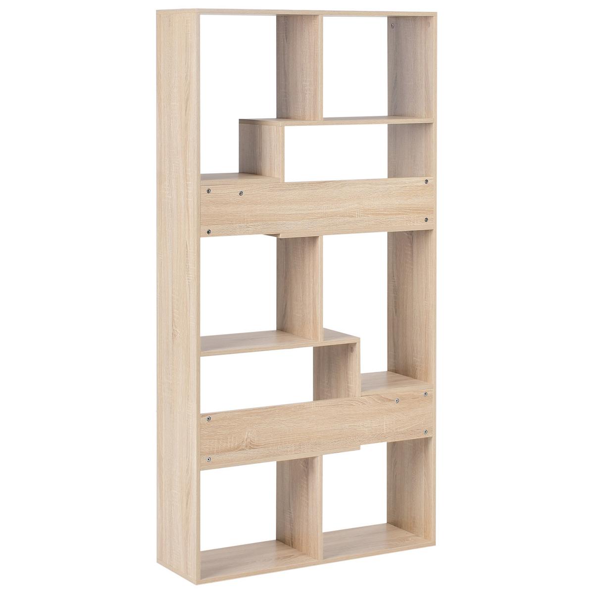 BÜCHERREGAL mit 6 Ebenen 180 cm Hellbraun Chateh - Hellbraun, Holzwerkstoff (90/180/29cm) - Beliani