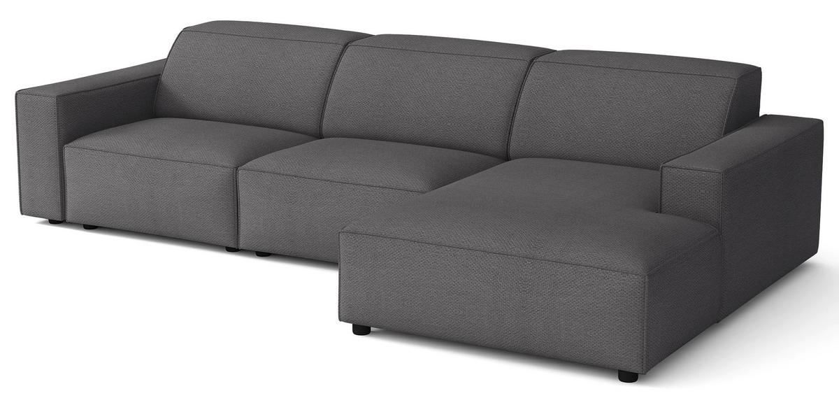 ECKSOFA Sellmo 287 cm - Dunkelgrau/Schwarz, Kunststoff/Textil (292/166cm) - Selsey