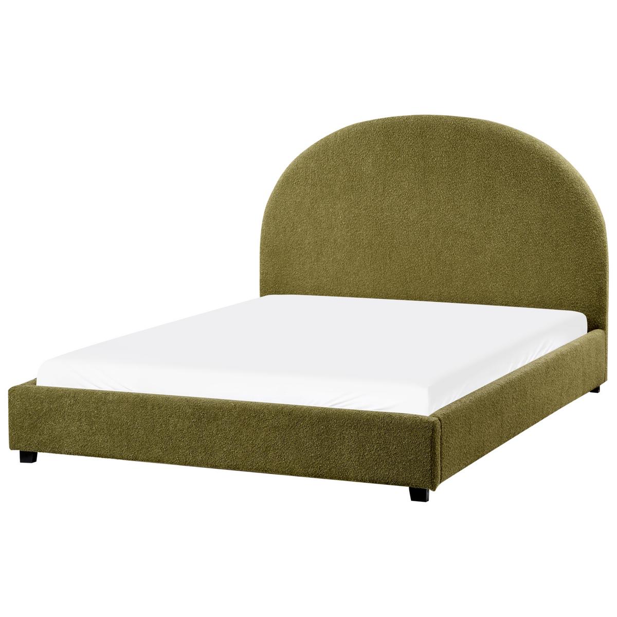 BETT mit Lattenrost 140/200 cm Bouclé Olivgrün Vaucluse - Grün, Textil (140/200cm) - Beliani