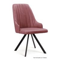 ESSZIMMERSTUHL drehbar (6er-Set) Devyn 52x91x60 Schwarz/Rosewood - Dunkelrosa/Schwarz, Kunststoff (60/91/52cm) - 58aufmkessel
