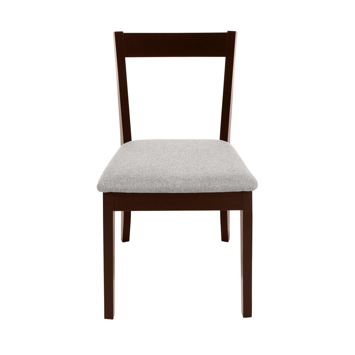 STUHL Moden mit wengefarbenen Holzbeinen, Polsterstuhl, Hellgrau - Wengefarben/Hellgrau, Holz (45/84/45cm) - Beautysofa