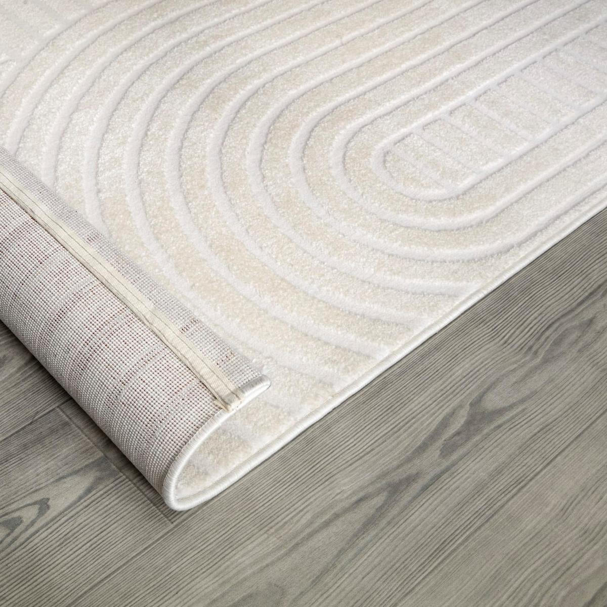 KURZFLORTEPPICH, einfarbig, aus Polyester, Florhöhe 9 mm, Creme, 80 x 150 cm - Creme, Textil (150/80cm) - KADIMA DESIGN