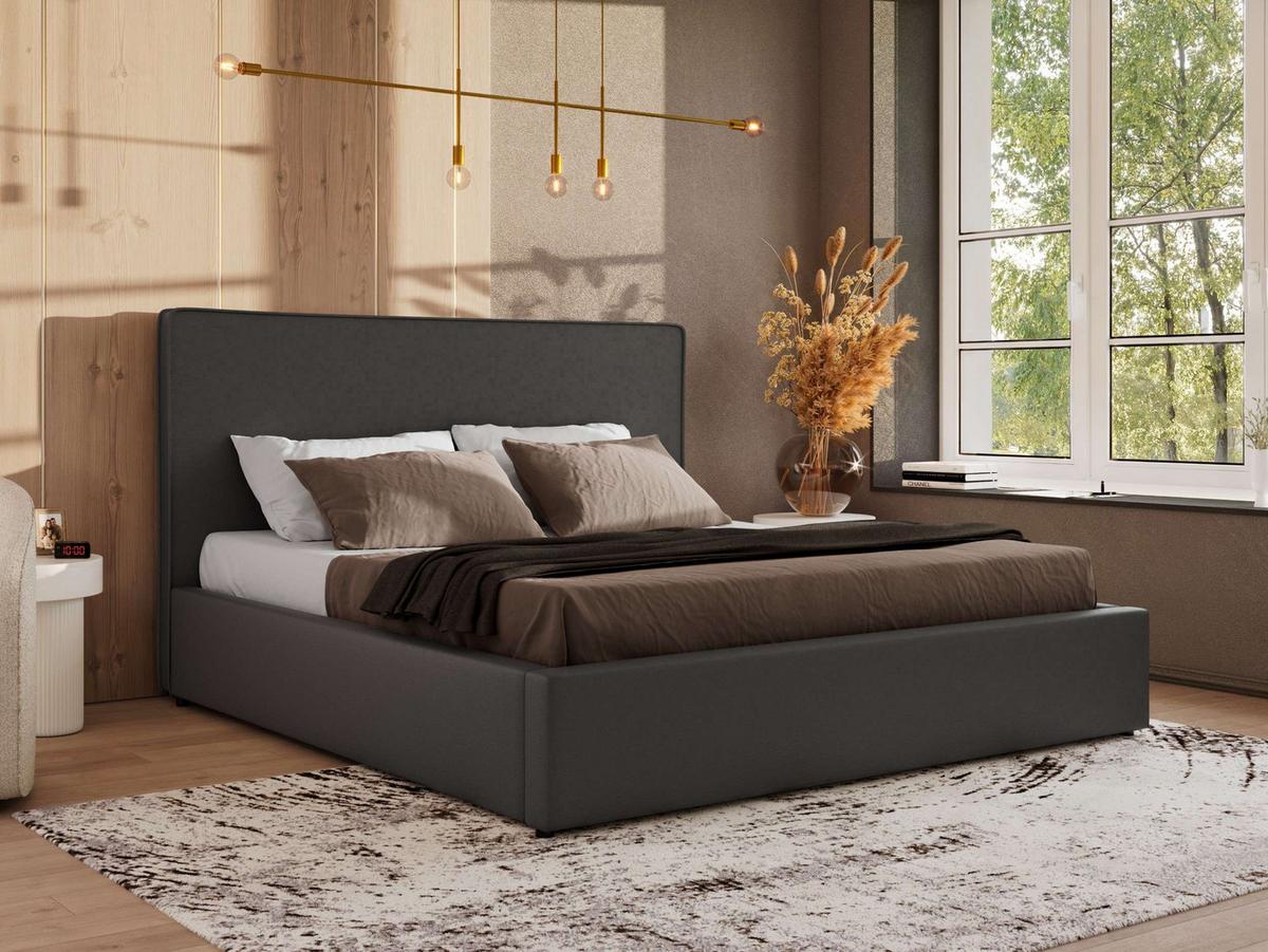 POLSTERBETT CORIVO CLASSIC 180/200 - Grau Kunstleder - Multipocket-Matratze - Grau, Textil (180/200cm) - MKS
