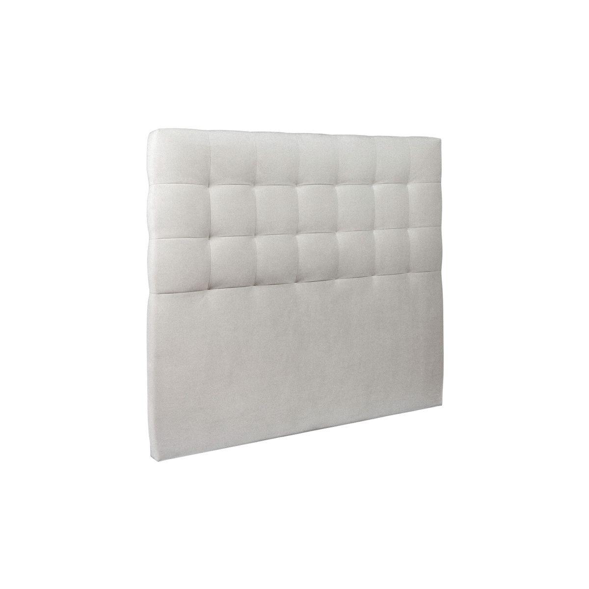 KOPFTEIL gepolstert - Gesteppt – hellgrauer Samtstoff - 135 cm - Beige/Hellgrau, Karton/Holz (135/120/10cm) - Sommeil de Plomb