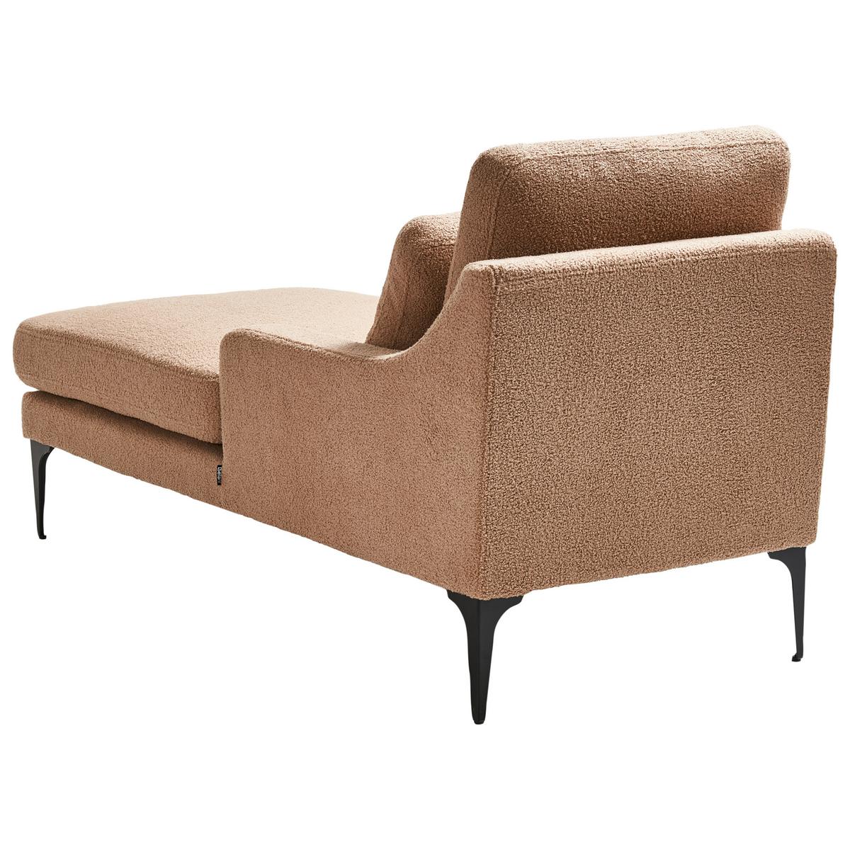 CHAISELONGUE-RECHTSSEITIGE Bouclé Sandbeige Ewron - Sandfarben/Beige, Textil (150/70/72cm) - Beliani