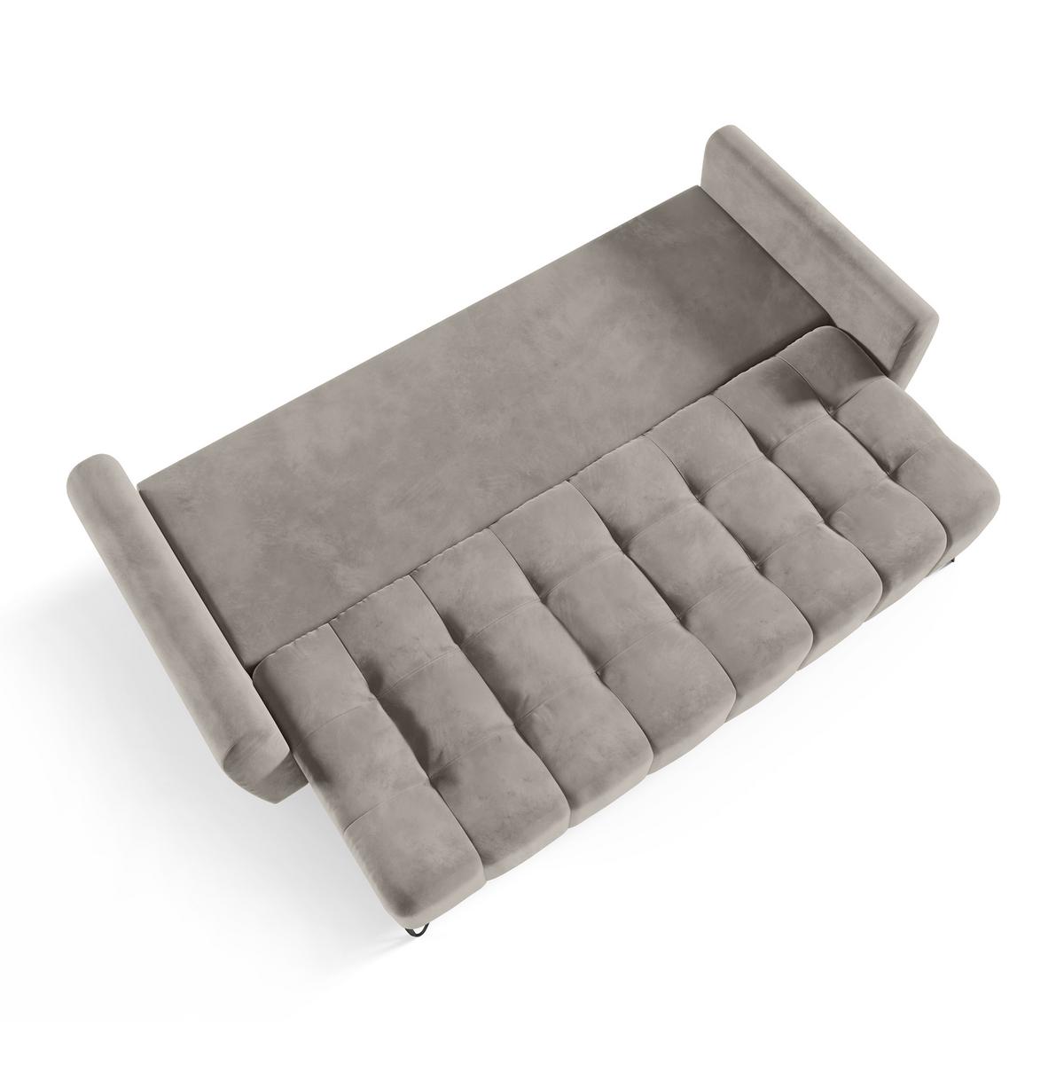 SCHLAFSOFA Malaga 3-Sitzer, Dunkelbeige - Greige/Schwarz, Textil (223/93/100cm) - Beautysofa