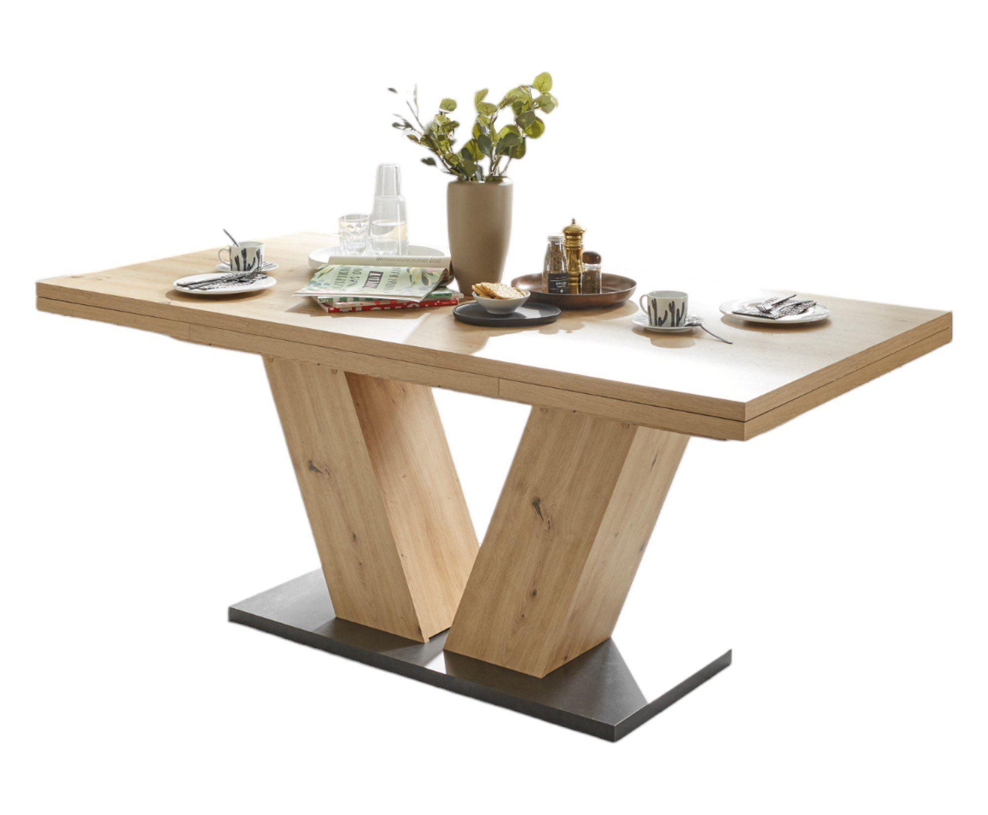 ESSTISCH ausziehbar Elena 160x90x76 Asteiche - Braun, Holzwerkstoff (160/90/76cm) - 58aufmkessel