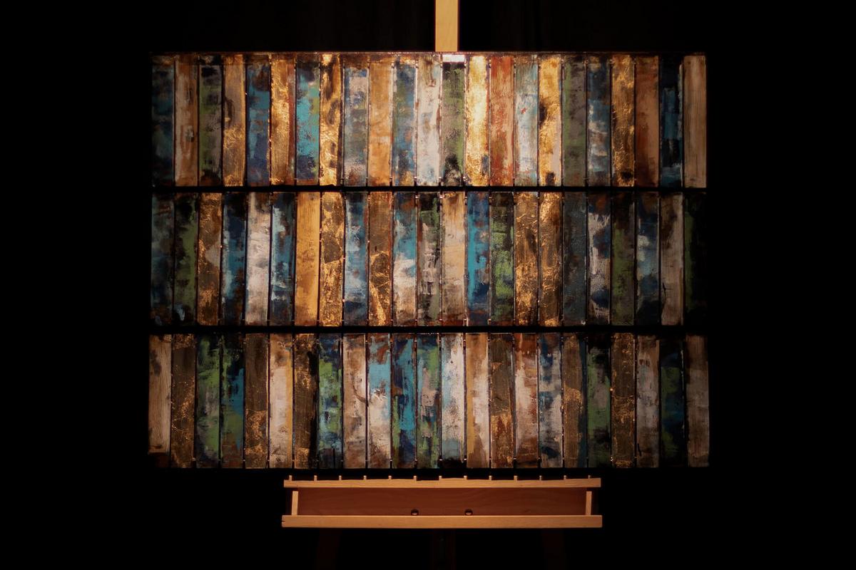 METALLBILD Blau 100/70 cm - Blau, Metall (8.8/70cm) - KUNSTLOFT