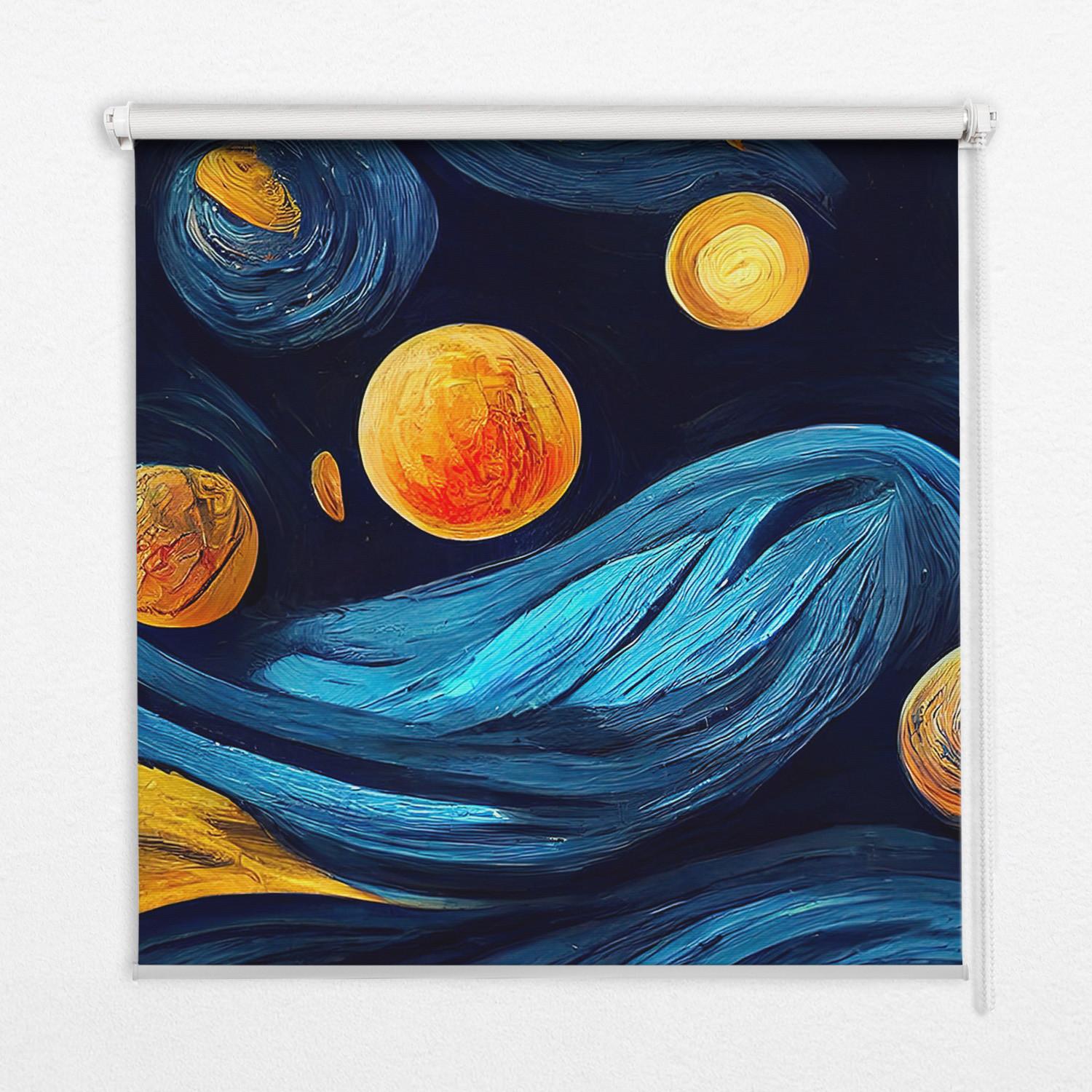 INNENROLLO - Fensterrollo - Rollo - 80x180 cm - Planeten - Dunkelblau, Kunststoff (80/180/0.5cm) - TULUP
