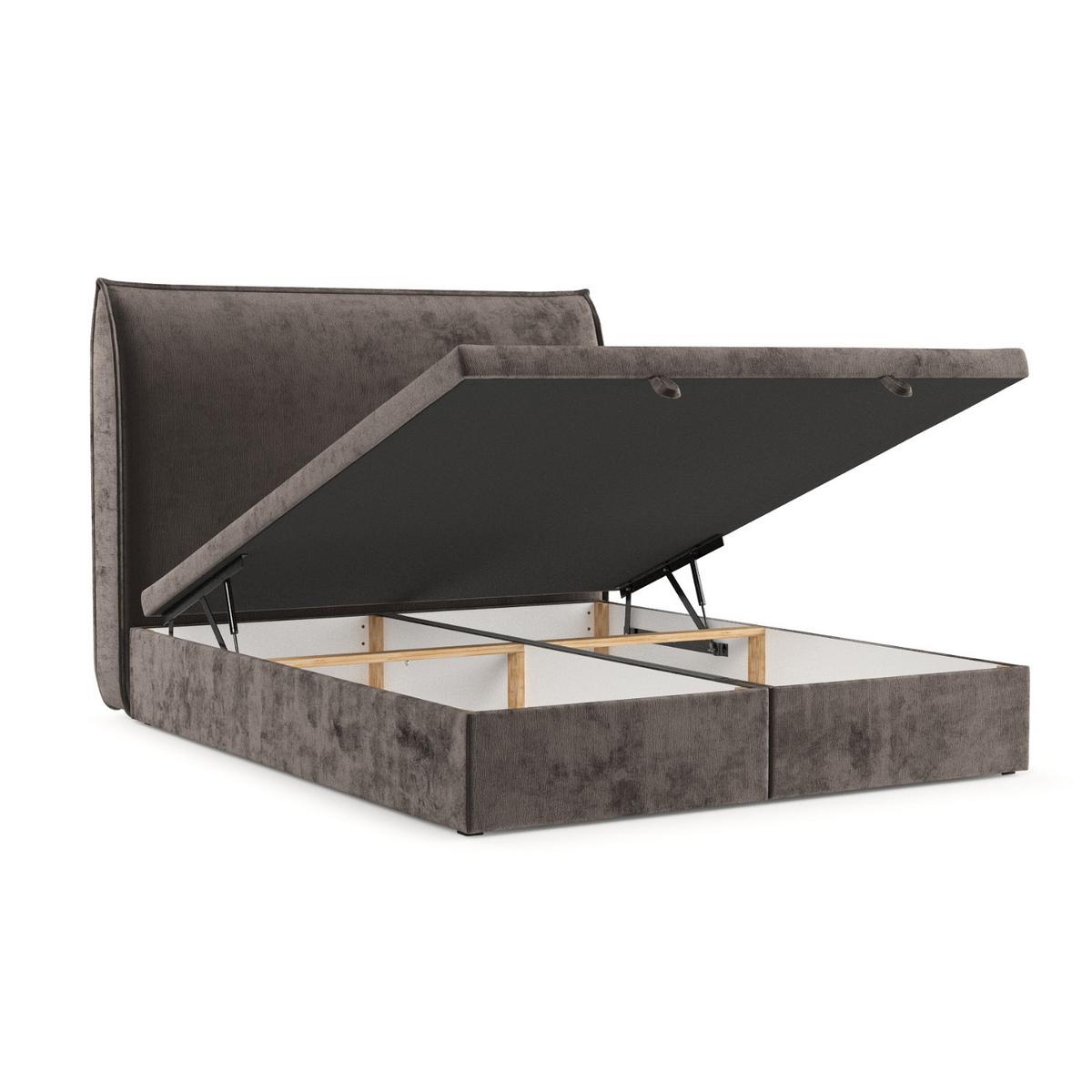 POLSTERBETT Tuvalu mit Stauraum 160/200 cm Braun im Lotta Stoff - Schwarz/Braun, Holz/Holzwerkstoff (160/200cm) - AltaBeds