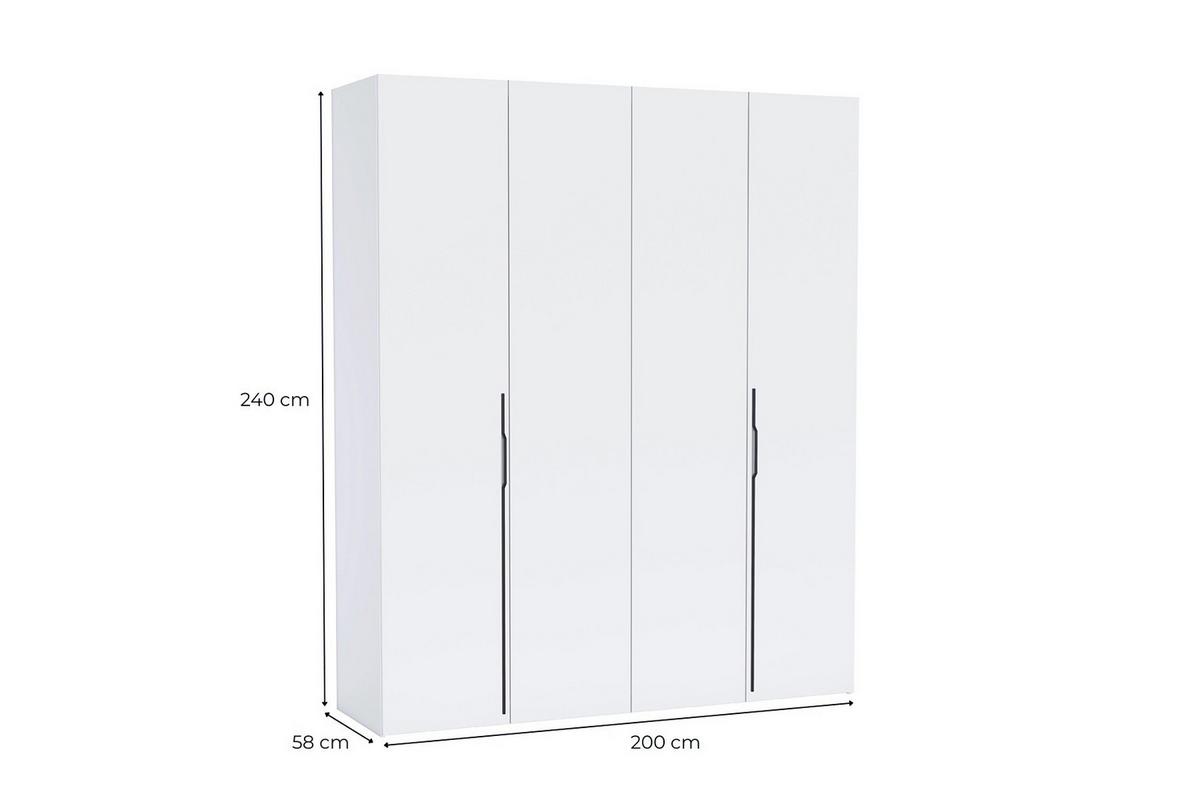 DREHTÜRENSCHRANK ANCONA 200/240/58cm 4-türig Eichefarben - Eichefarben, Holzwerkstoff (200/240/58cm) - MASSENO