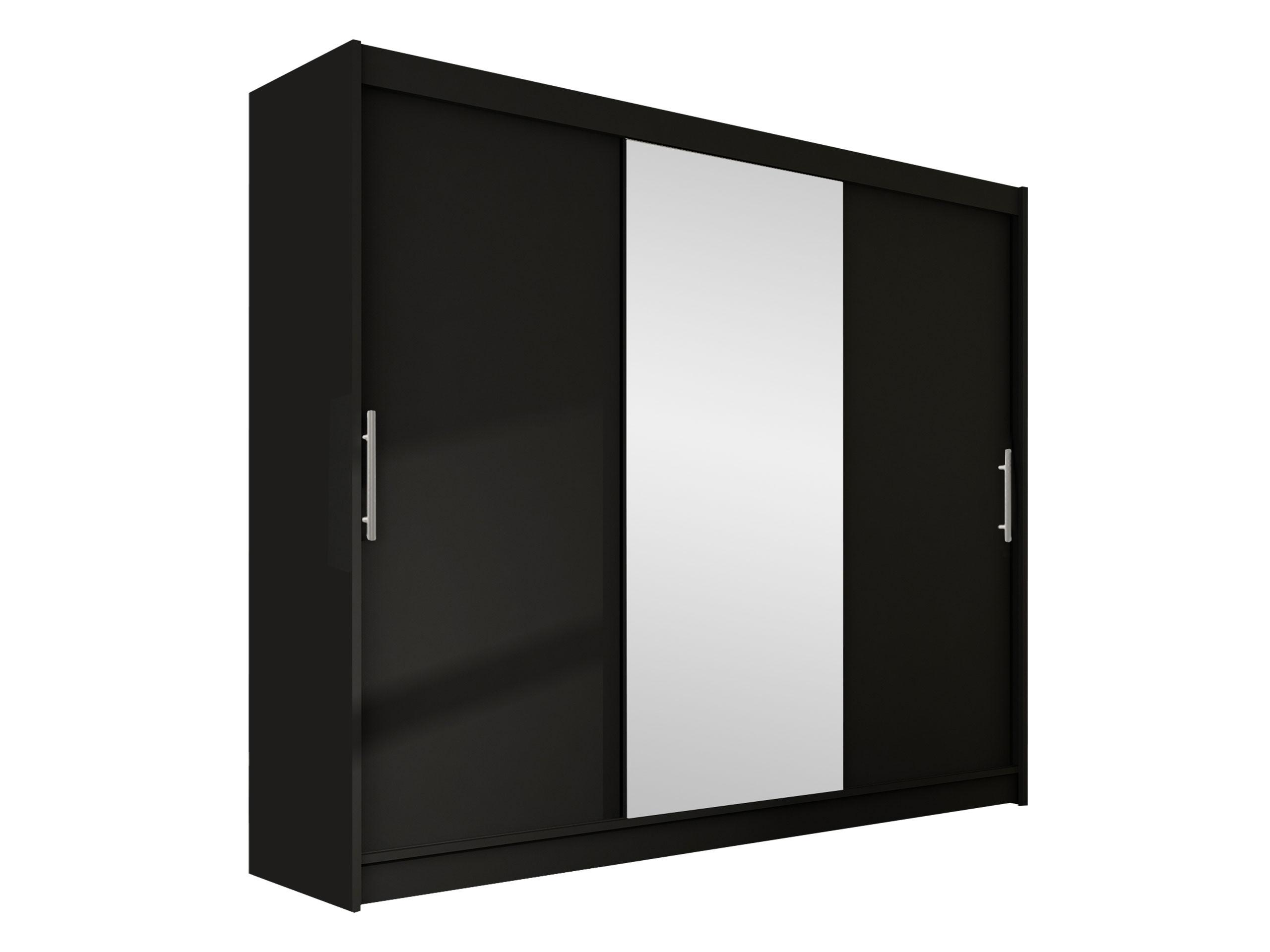 KLEIDERSCHRANK Aston I - Silberfarben/Schwarz, Holzwerkstoff/Kunststoff (250/215/58cm) - MIRJAN24