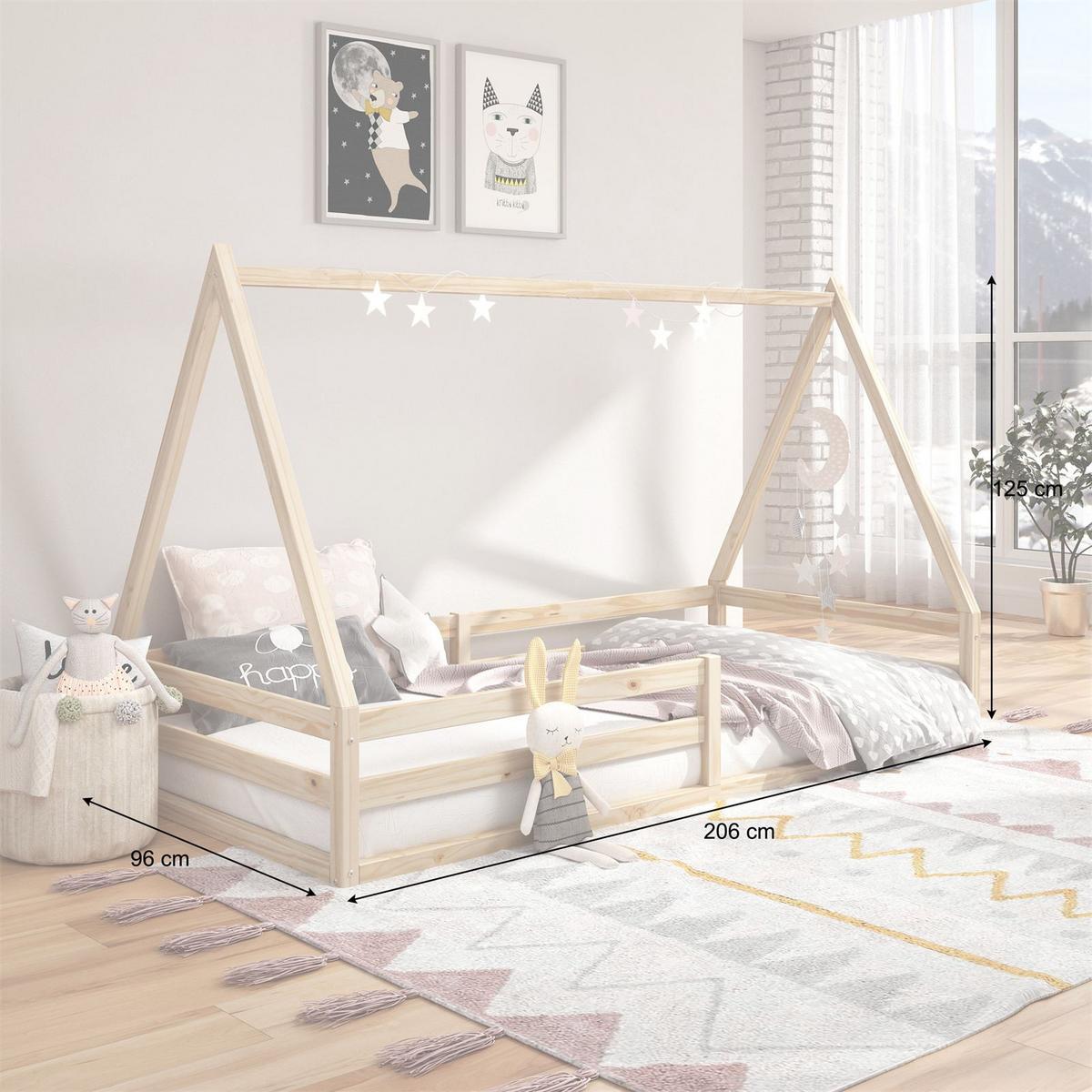 HAUSBETT SILA 90x200 cm natur - Naturfarben, Holz (96/152/206cm) - IDIMEX