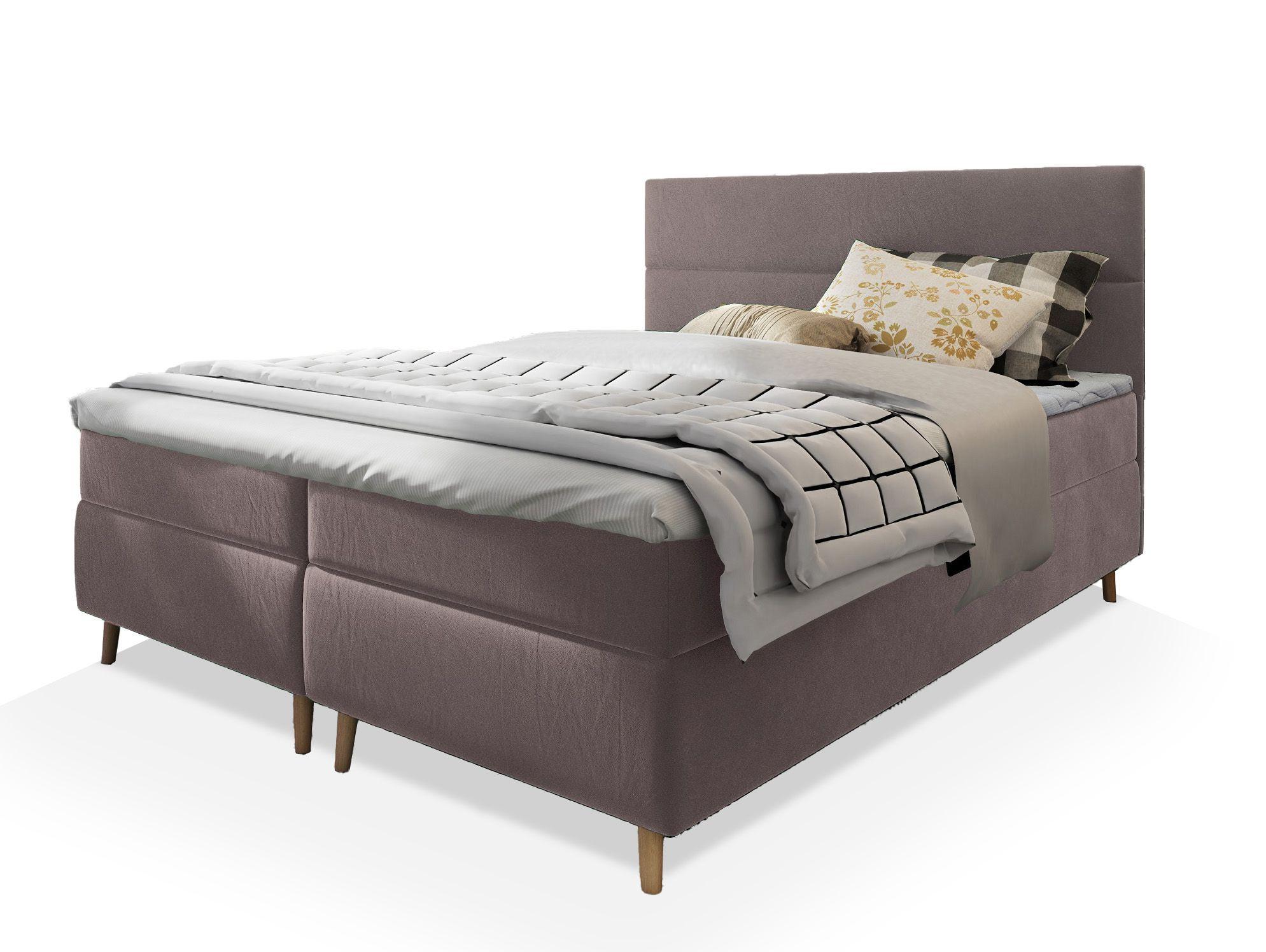 BOXBETT SANTA 160x200 cm mit Matratze und Topper - Rosa - Rosa, Holz (160/200cm) - MASSENO