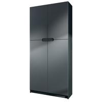 BÜROSCHRANK Logan Fronten in Graphit Seidenmatt - Graphitfarben, Holzwerkstoff (82/184/37cm) - Vladon