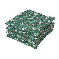 STUHLKISSEN Weihnachtswald, grün im 4er-Set 40/40/5 cm - Grün, Textil (40/40/5cm) - Homescapes