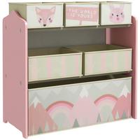 KINDERREGAL MDF Vliesstoff Rosa - Rosa, Holzwerkstoff (30/66/63cm) - ZONEKIZ