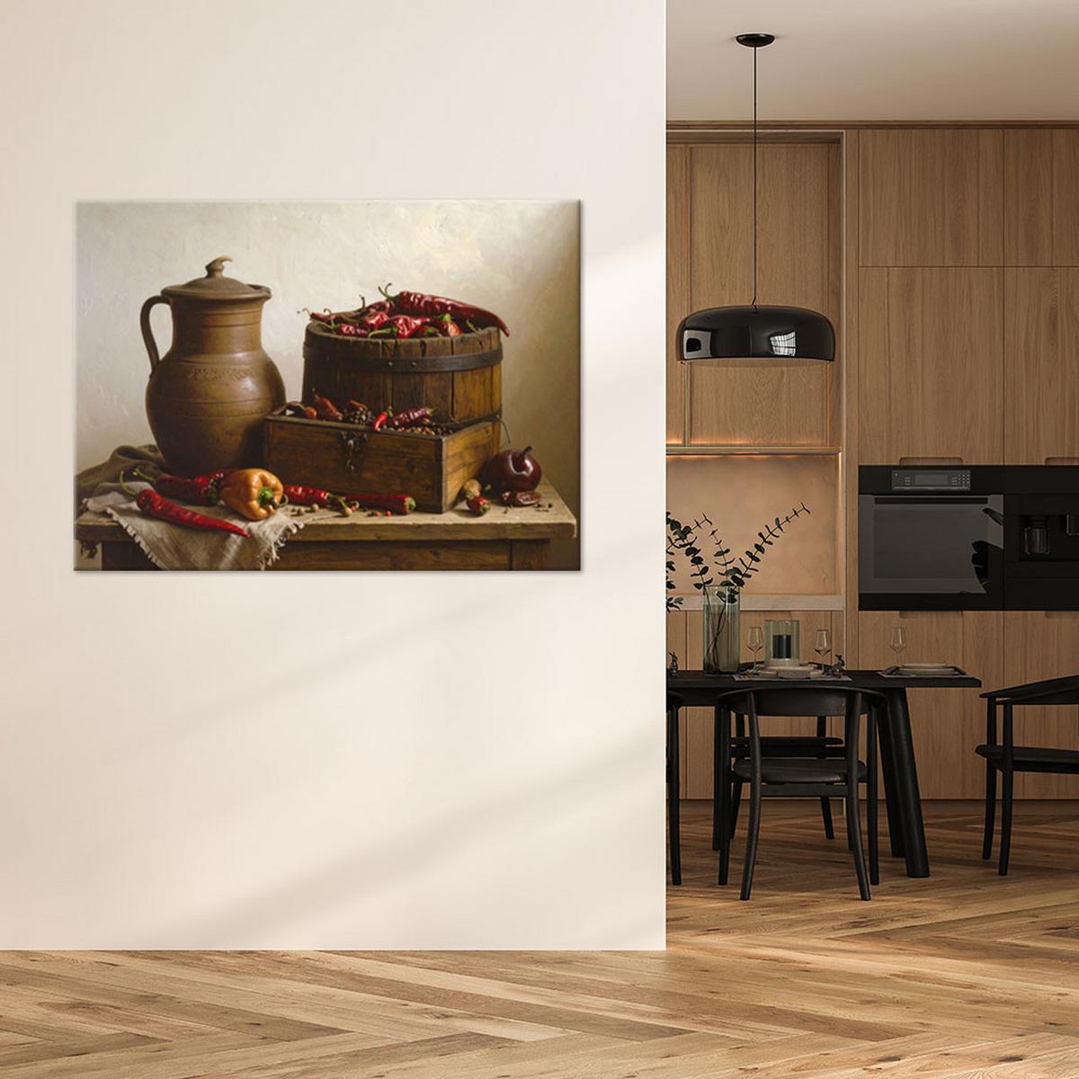 LEINWANDBILD Essen & Trinken 100x70cm - Braun, Textil (100/70cm) - Feeby