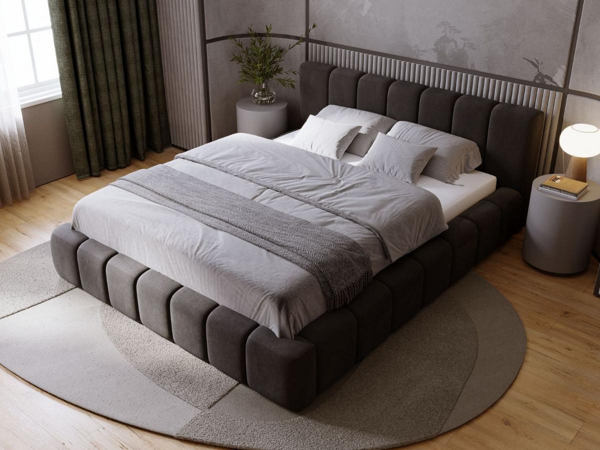 POLSTERBETT Orio 160x200 Schwarz - Schwarz, Textil (160/200cm) - Graingold