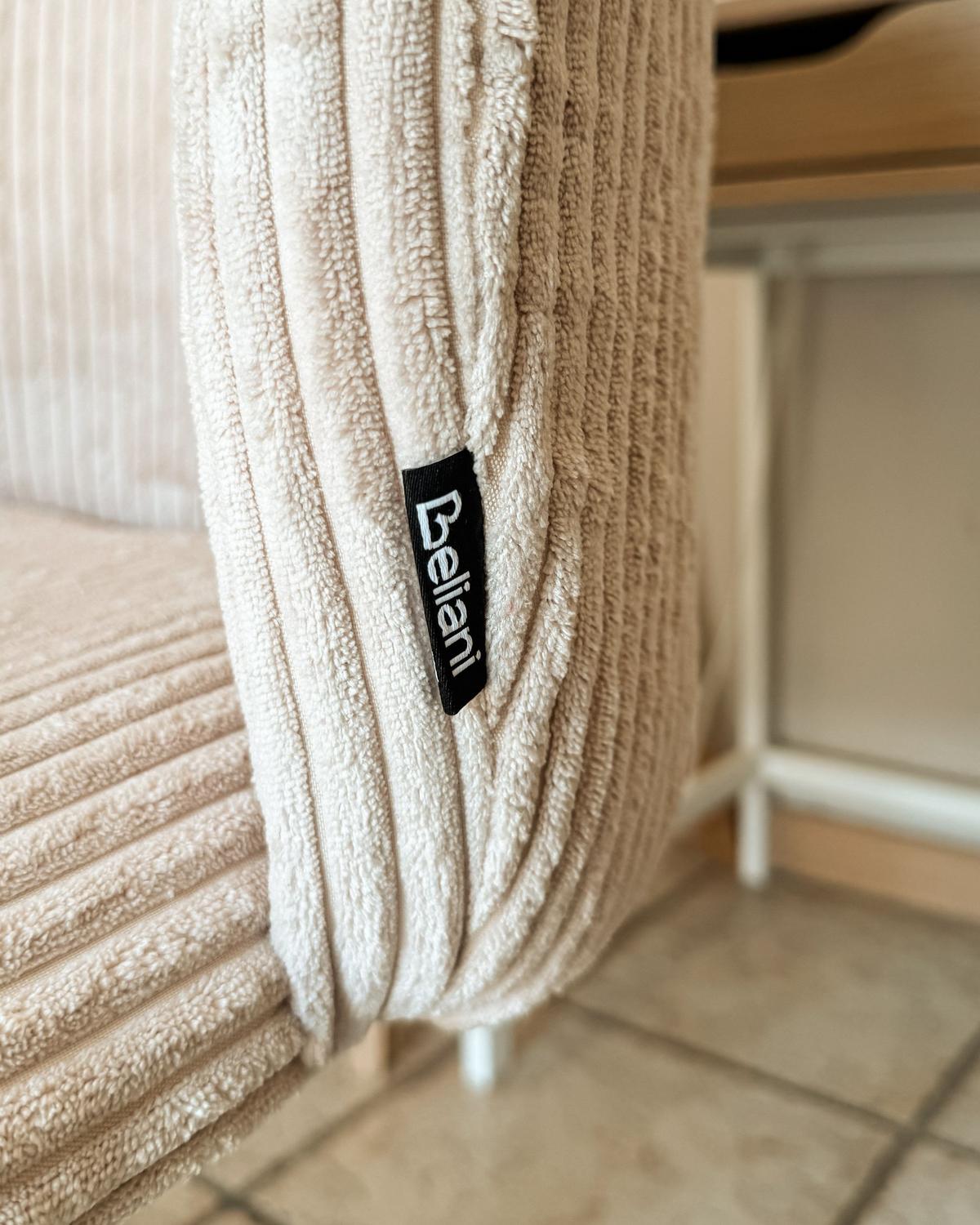 BÜROSTUHL Cord Cremeweiß Miles - Weiß, Textil (55/76/55cm) - Beliani