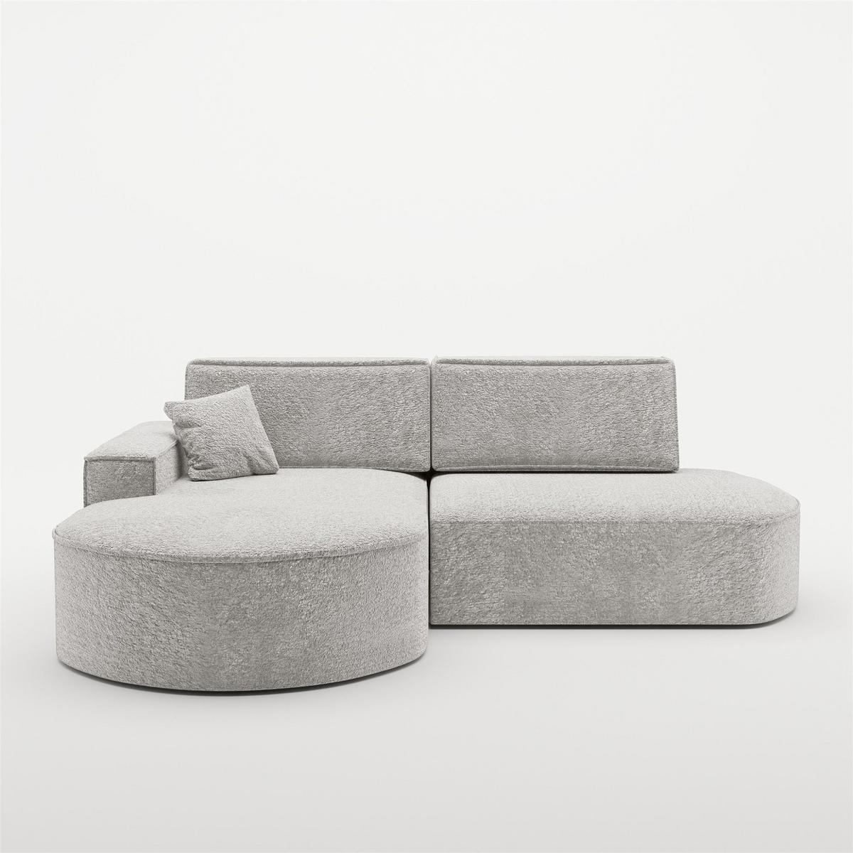 ECKSOFA Venedig Mit Schlaffunktion - Hellgrau, Holzwerkstoff/Textil (278/179cm) - Fun Möbel