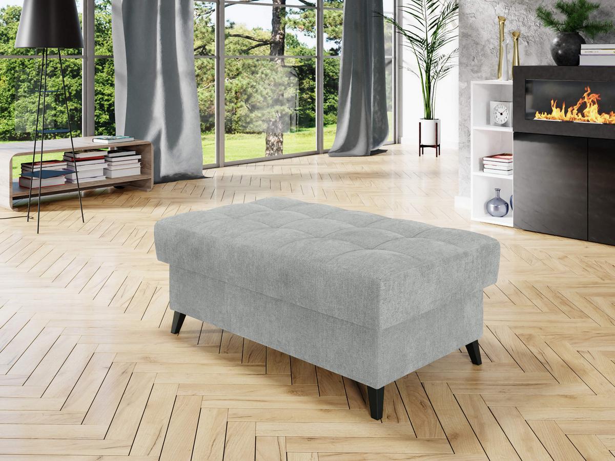 POLSTERHOCKER Nord - Graphitfarben/Schwarz, Holz/Textil (106/44/67cm) - MIRJAN24