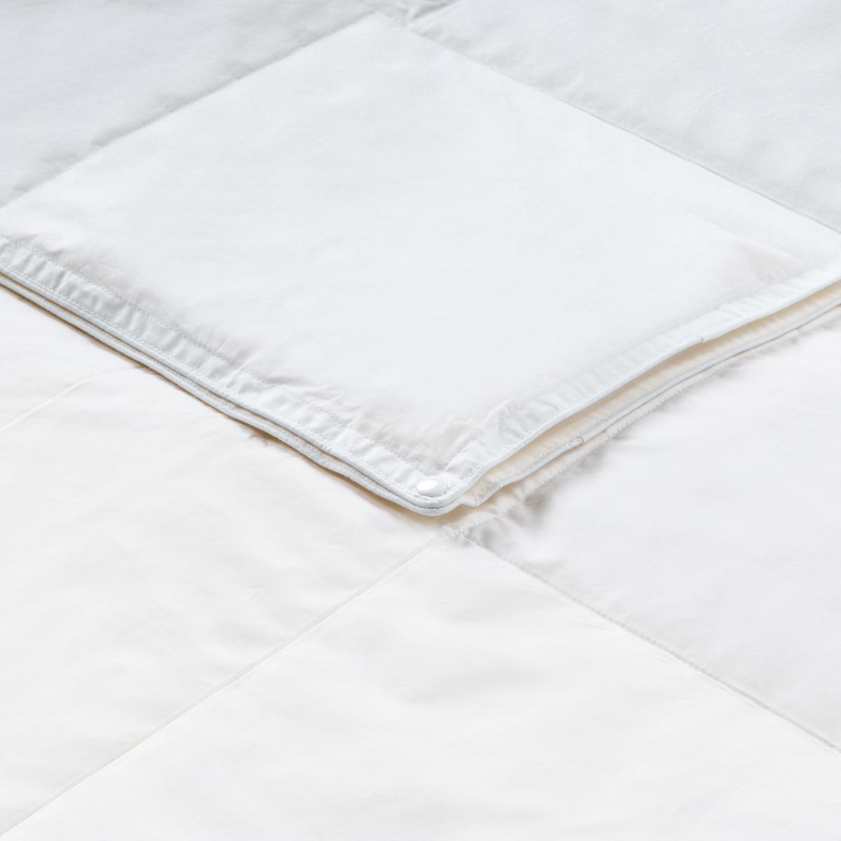 ZWEILAGIGE Bettdecke Entenfedern und Daunen 4-Jahreszeiten 150/200 cm Serrato - Weiß, Textil (155/220cm) - Beliani