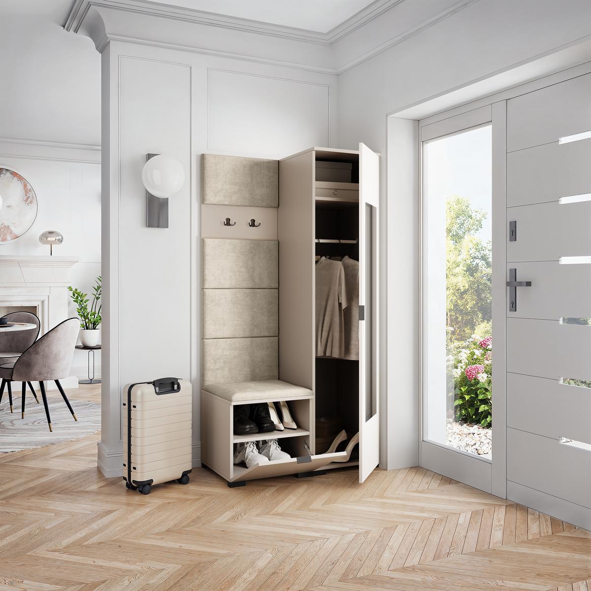 GARDEROBENSCHRANK VIRA 95/181/51 cm Modern Kaschmir - Kaschmir/Beige, Holzwerkstoff (95/181/51cm) - MASSENO