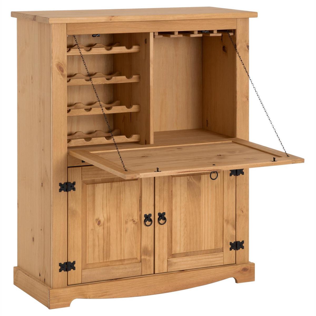 MEXICO MÖBEL WEINSCHRANK TEQUILA braun - Braun, Holz (98/121/40cm) - IDIMEX
