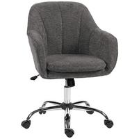 SCHREIBTISCHSTUHL Grau - Chromfarben/Grau, Textil/Metall (63/96/64cm) - HOMCOM