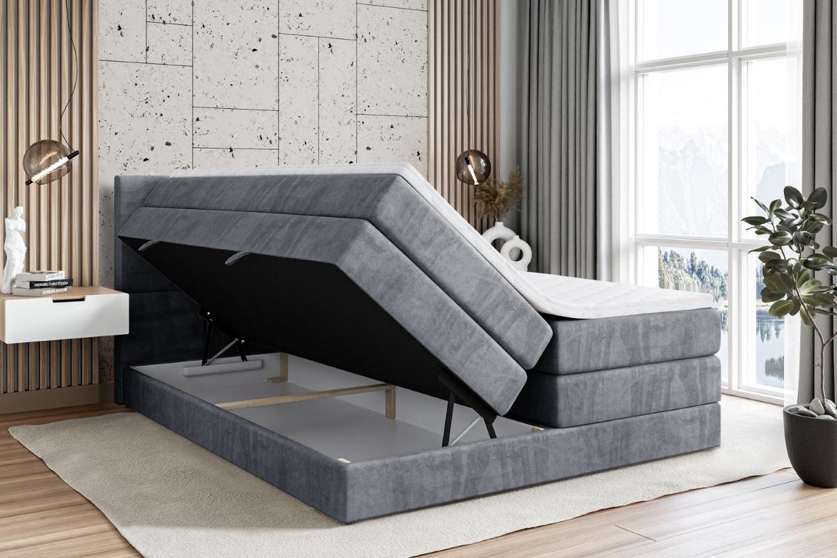 BOXSPRINGBETT ARDENI KING - 140x200 - H3/H4 - Grau - Grau, Holzwerkstoff (140/200cm) - ALTDECOR
