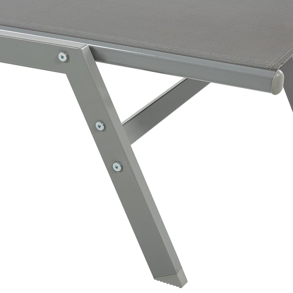 GARTENLIEGE grau Vernazza - Grau, Metall (63/94/191cm) - Beliani