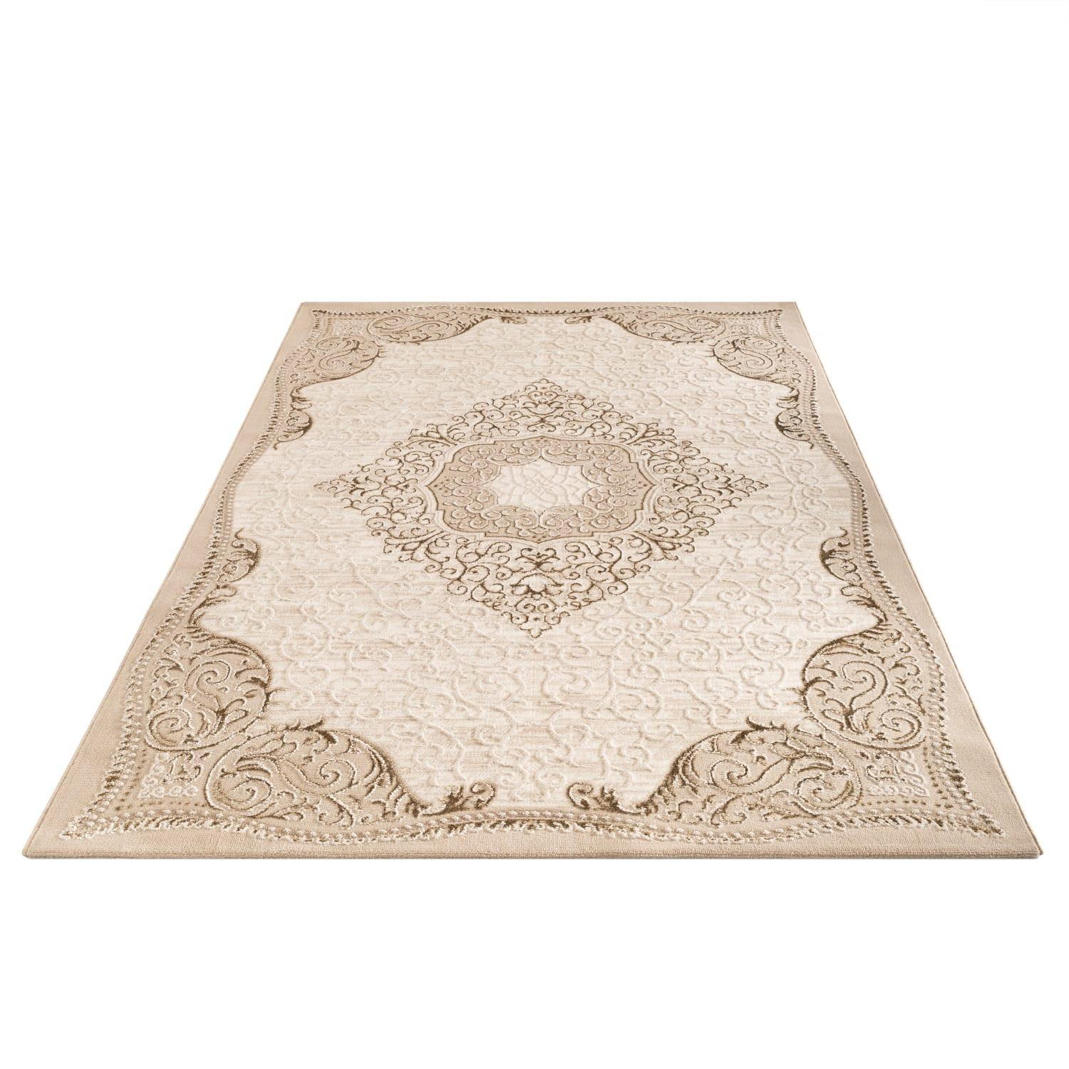 KURZFLORTEPPICH, orientalisch, aus Polyester, Beige, 200 x 280 cm - Beige, Textil (200/280cm) - KADIMA DESIGN