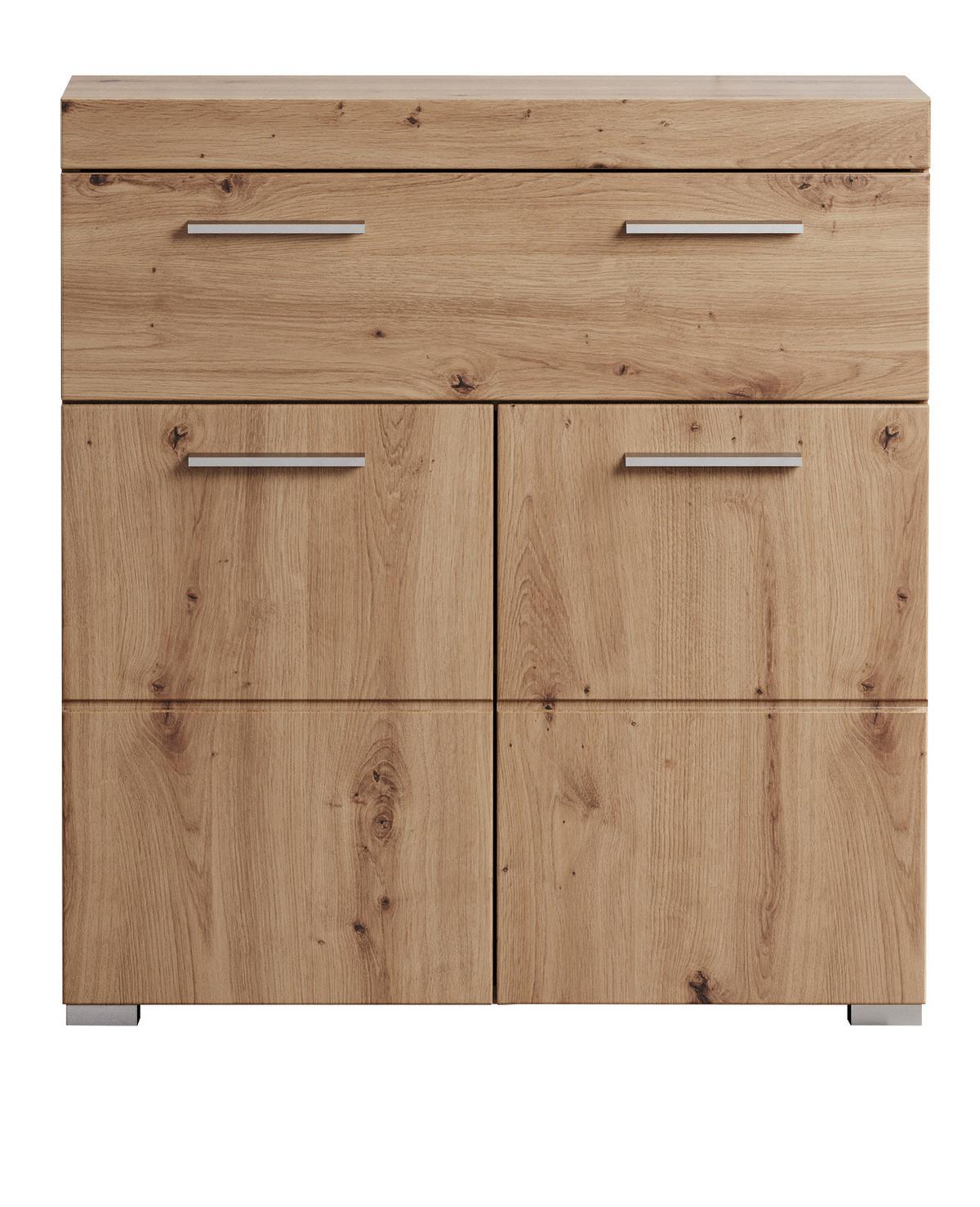 BADKOMMODE Asteiche 73 x 79 cm, Badzimmer Kommode mit viel Stauraum - Eichefarben, Holzwerkstoff/Kunststoff (73/79/31cm) - Top.Furn