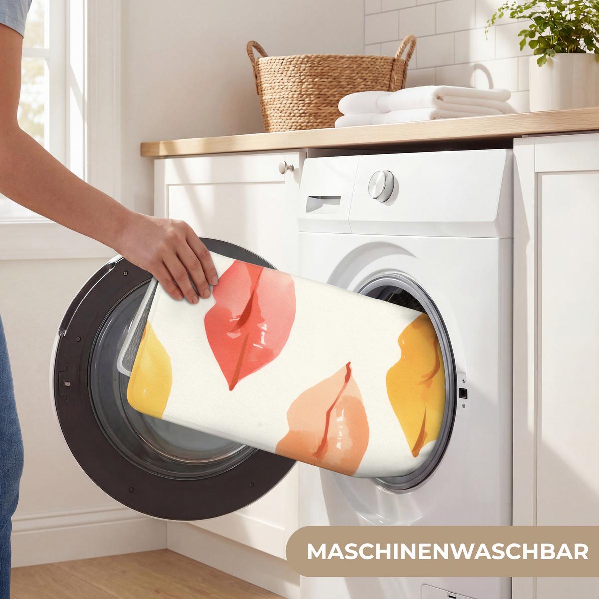 BADEMATTE Lippen - Bunt - Glänzend 60x90 cm - Rosa, Textil (60/90cm) - OnlyWow