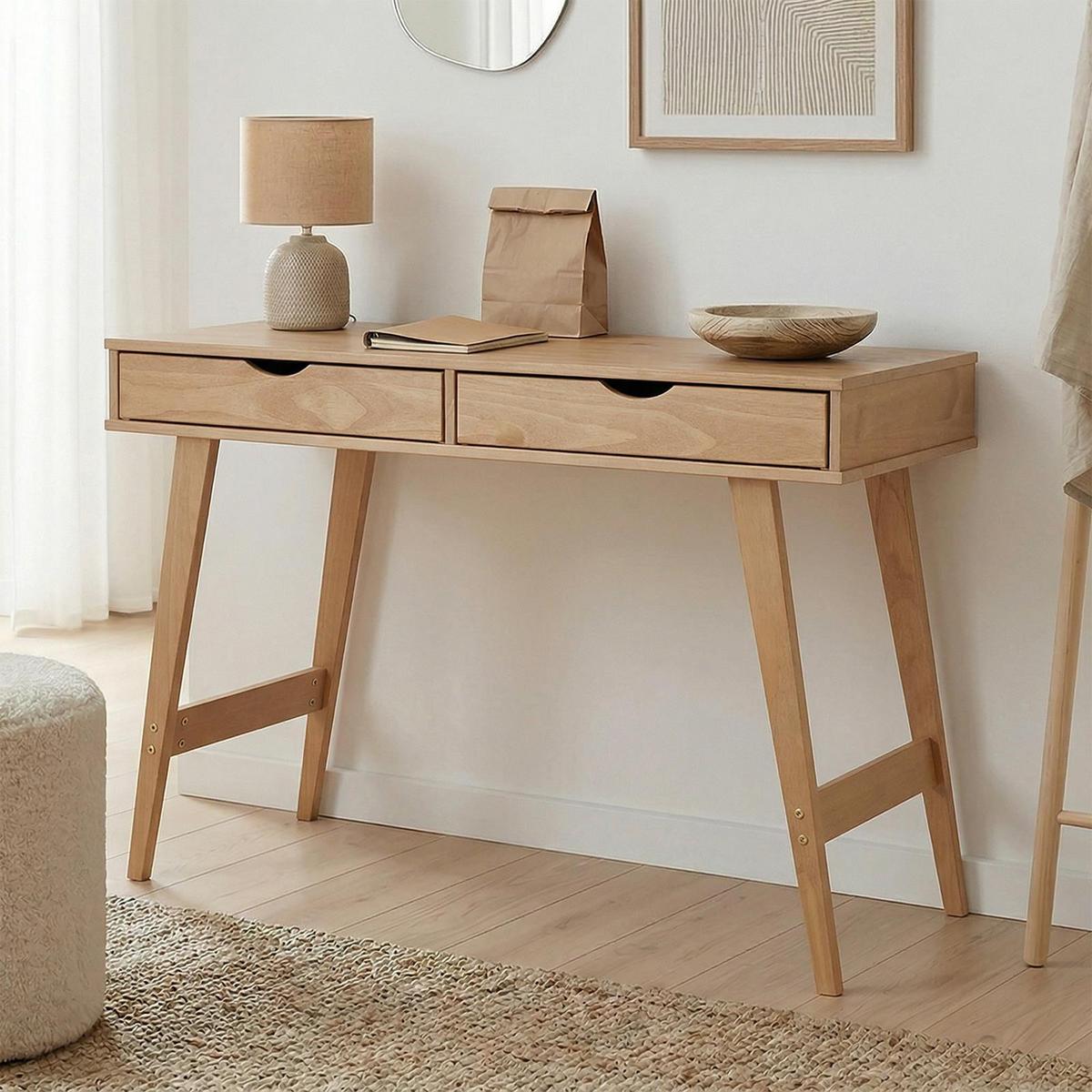 SCHREIBTISCH MILO - Braun, Holz (50/110/75cm) - IDIMEX