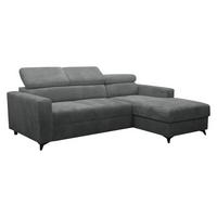 ECKSOFA Milano Premium Cord, Seite: Rechts 2R+LC - Graphitfarben/Schwarz, Holz/Textil (236/172cm) - MIRJAN24