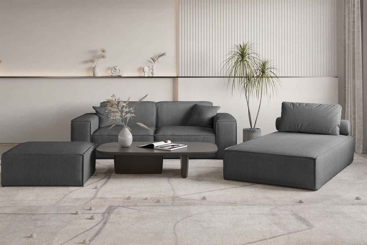 POLSTERHOCKER Celes Premium 65x65cm - Anthrazit, Holzwerkstoff/Textil (65/40/65cm) - Fun Möbel