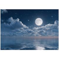 FOTOTAPETE Meer Mond Blau 250x175 cm - Multicolor, Papier (250/175cm) - Wallarena