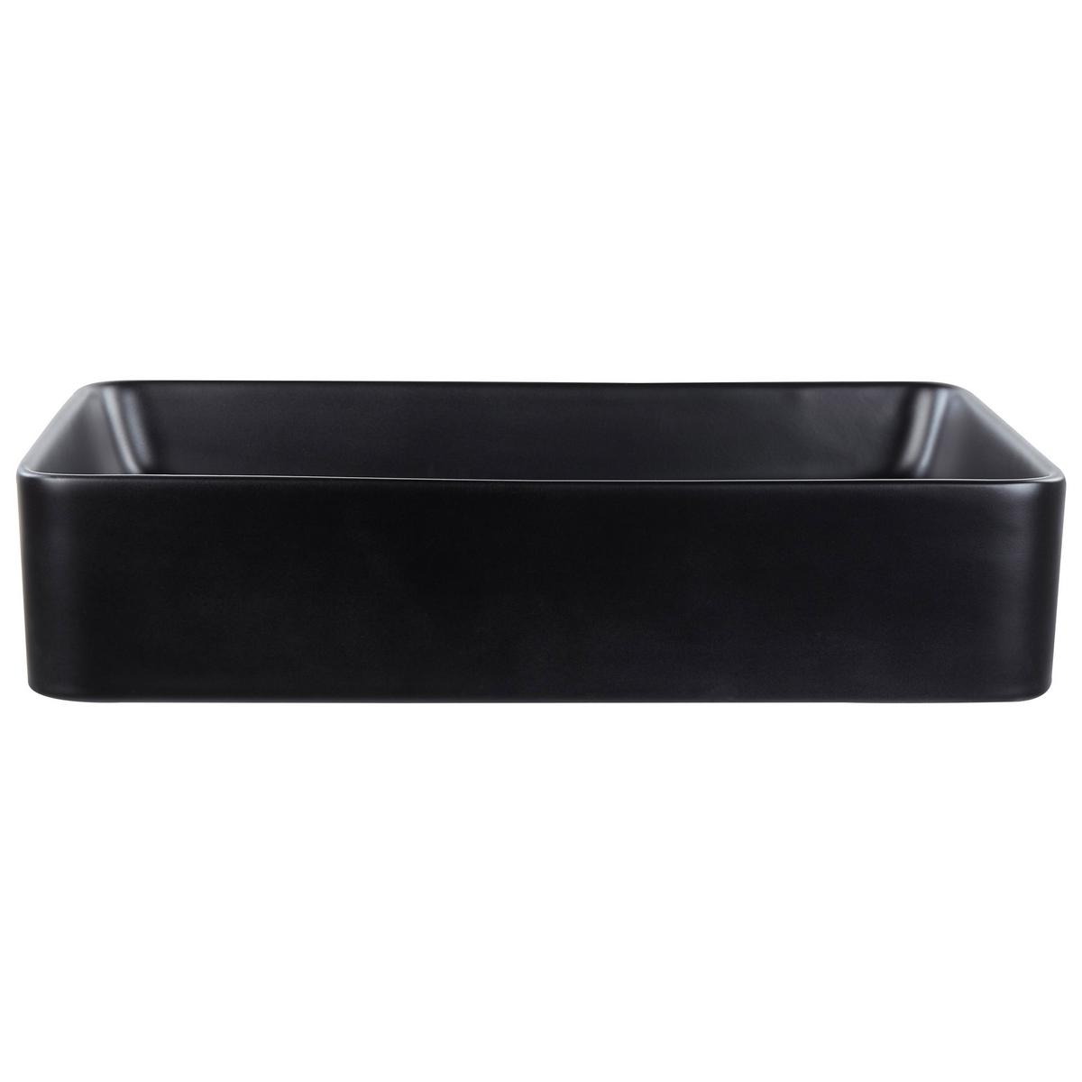 AUFSATZWASCHBECKEN Schwarz 51/34 cm Keramik Chivana - Schwarz, Keramik (51/11/34cm) - Beliani