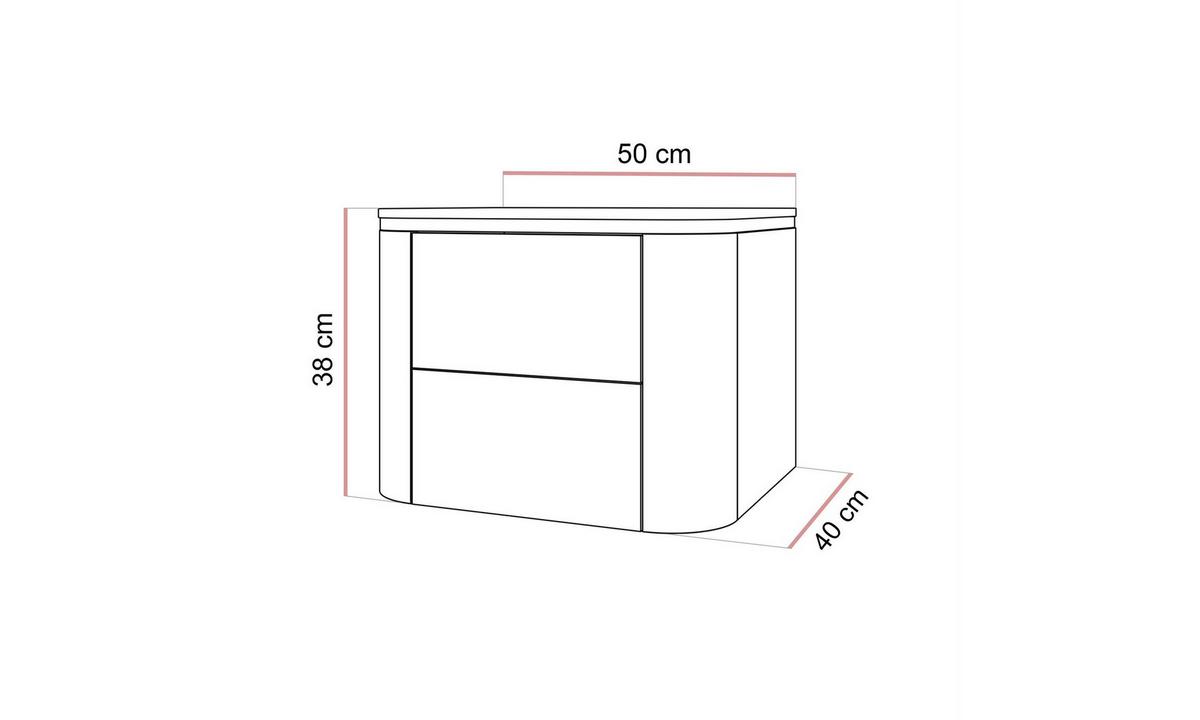 NACHTTISCH AVELINE 50/40/38 cm hängend Kaschmir - Kaschmir, Holzwerkstoff (50/38/40cm) - Lookway