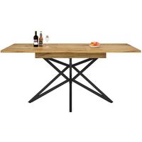 ESSTISCH ausziehbarer walnuss-optik & stern-gestell 120 bis 160 cm - Walnussfarben, Holzwerkstoff (80/120/66.1cm) - Urban Meuble